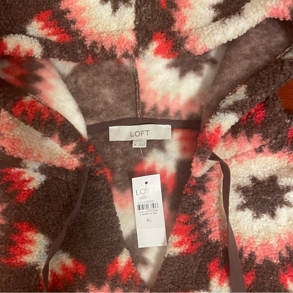 LOFT Fuzzy Fleece Hoodie NWT - Picture 4 of 6